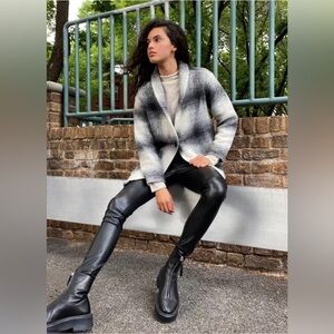 Wilfred Free Off-Duty Cocoon Plaid Wool Jacket